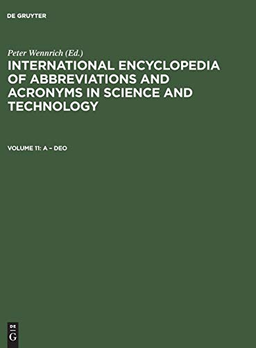 International Encyclopedia of Abbreviations and Acronyms in Science and Technology, Volume 11, A - Deo