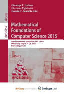 Mathematical Foundations of Computer Science 2015