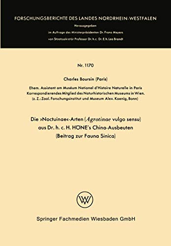 Die Noctuinae-Arten (Agrotinae vulgo sensu) aus Dr. h.c. HÖNE's China-Ausbeuten