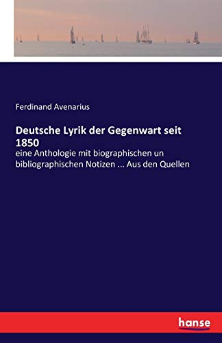 Deutsche Lyrik der Gegenwart seit 1850