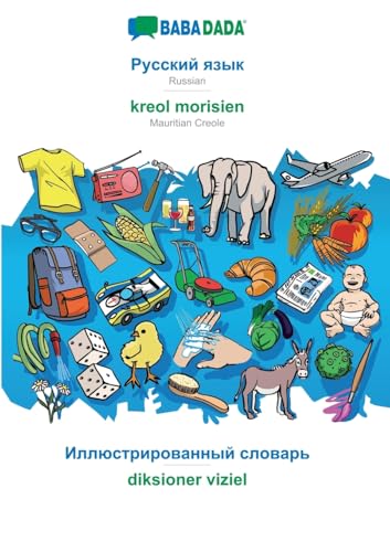 Russian (in cyrillic script) - kreol morisien, visual dictionary