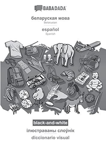 Belarusian (in cyrillic script) - español, visual dictionary, BW
