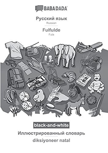 Russian (in cyrillic script) - Fulfulde, visual dictionary, BW