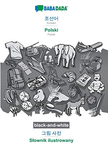 Korean (in Hangul script) - Polski, visual dictionary, BW