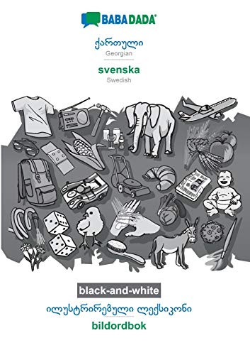 Georgian (in georgian script) - svenska, visual dictionary, BW