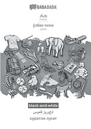 Pashto (in arabic script) - Uzbek (in cyrillic script), visual dictionary, BW