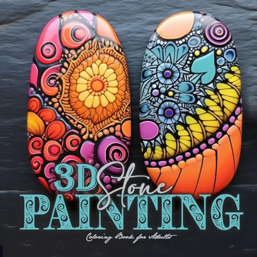 3D Stone Painting Coloring Book for Adults