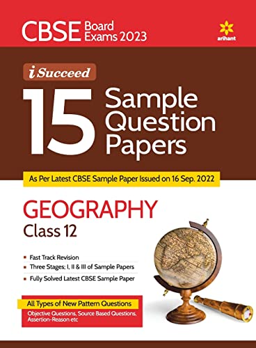 CBSE Board Exam 2023 I-Succeed 15 Sample Papers GEOGRAPHY  Class 12th