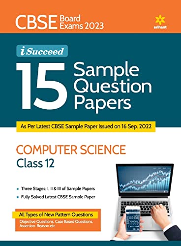 CBSE Board Exams 2023  I-Succeed 15 Sample Question Papers COMPUTER SCIENCE Class 12th