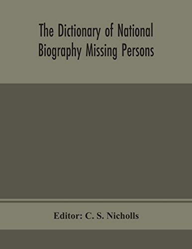 The Dictionary Of National Biography Missing Persons
