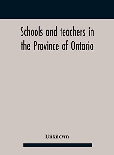 Schools And Teachers In The Province Of Ontario. Elementary Public And Separate Schools November 1947