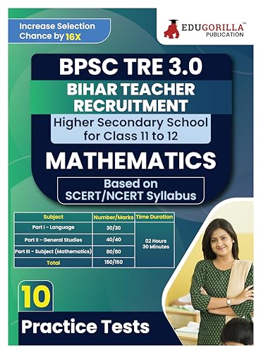 Bihar Higher Secondary School Teacher Mathematics Book 2023 (Part I) Conducted by BPSC - 10 Practice Mock Tests with Free Access to Online Tests