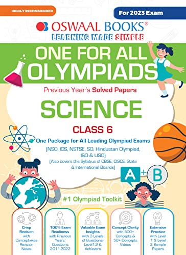 Oswaal One For All Olympiad Previous Years' Solved Papers, Class-6 Science Book (For 2023 Exam)