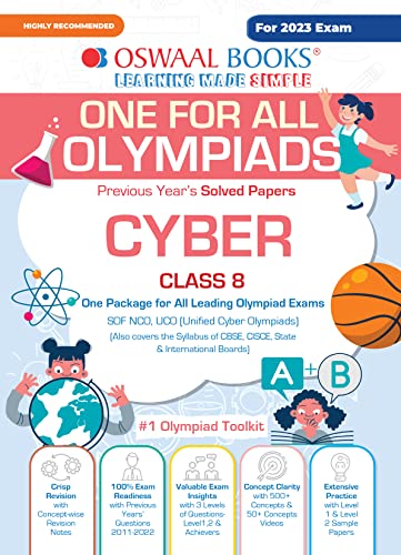 Oswaal One For All Olympiad Previous Years' Solved Papers, Class-8 Cyber Book (For 2023 Exam)