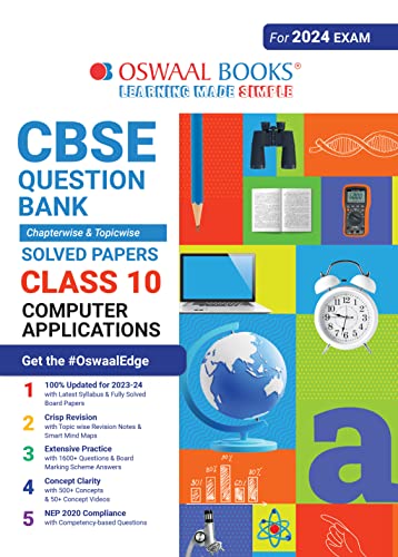 Oswaal CBSE Class 10 Computer Application Question Bank (2024 Exam)