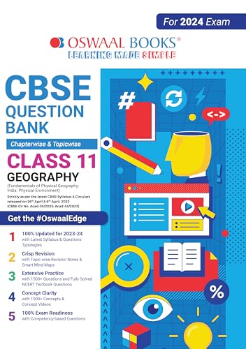Oswaal CBSE Class 11 Geography Question Bank (2024 Exam)