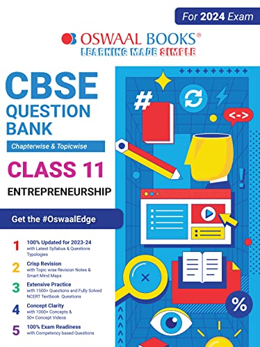 Oswaal CBSE Chapterwise & Topicwise Question Bank Class 11 Entrepreneurship Book (For 2023-24 Exam)