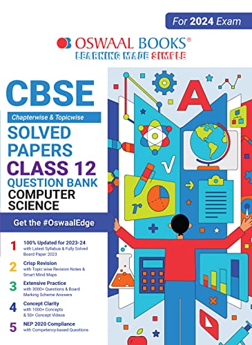 Oswaal CBSE Class 12 Computer Science Question Bank 2023-24 Book