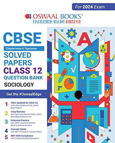 Oswaal CBSE Chapterwise Solved Papers 2023-2014 Sociology Class 12th (2024 Exam)
