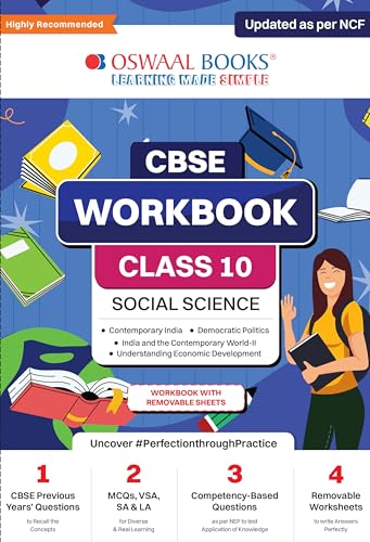 Oswaal CBSE Workbook | Social Science | Class 10 | Updated as per NCF | For better results | For 2024 Exam