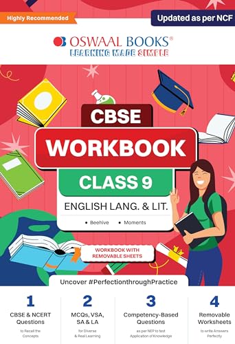 Oswaal CBSE Workbook for Class 9 English Language and Literature | Updated as per NCF | For 2024