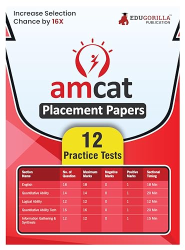 AMCAT Placement Papers Prep Book 2023 | Aspiring Minds Computer Adaptive Test | 12 Practice Tests with Free Access To Online Tests