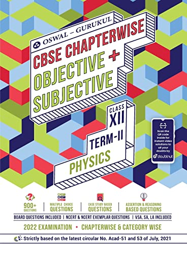 Oswal-Gurukul Physics Chapterwise Objective + Subjective for CBSE Class 12 Term 2 Exam