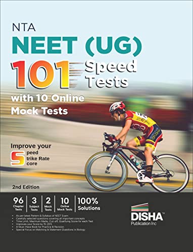 NTA NEET (UG) 101 Speed Tests with 10 Online Mock Tests 2nd Edition | 96 Chapter Tests + 3 Subject Tests + 2 Mock Tests + 10 Online Mock Tests | Physics, Chemistry, Biology, PCB | Optional Questions | Question Bank | 100% Solutions