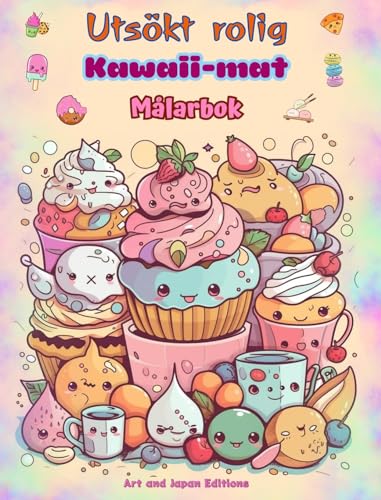 Utsökt rolig Kawaii-mat | Målarbok | Söta kawaii-designer för matälskare