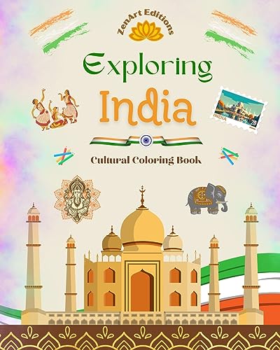 Exploring India - Cultural Coloring Book - Creative Designs of Indian Symbols