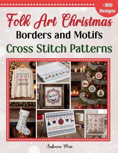 Folk Art Christmas Borders and Motifs Cross Stitch Patterns