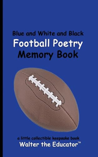 Blue and White and Black Football Poetry Memory Book